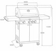 GRILL GAZOWY OGRODOWY Z POKRYWĄ I PÓŁKAMI RUSZT ŻELIWNY - 3