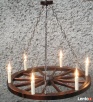 Lampa sufitowa, zyrandol, koło wozu - 3