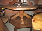 STOLIK ława okrągła stół dębowa drewniana tłoczona wyprzedaż