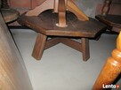 STOLIK ława okrągła stół dębowa drewniana tłoczona wyprzedaż
