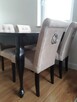 Krzesło tapicerowane z kołatką pinezkami pikowane nowe - 7