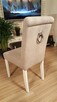 Krzesło tapicerowane z kołatką pinezkami pikowane nowe - 5