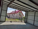 Garaż blaszany z bramą, jednospadowy dach, blaszak wiata 7x8 - 5