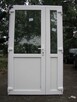 drzwi białe PVC sklepowe szyba NOWE zewnętrzne 160x210 - 2