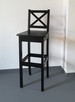 czarne i białe krzesło barowe hoker drewniane krzesła hokery - 1