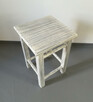 biały stylizowany taboret kuchenny drewniany taborety stołki - 2