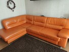 Narożnik i fotel skóra pomarańczowy - 1