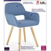 Krzesło tapicerowane Odeon - niebieskie. - 2