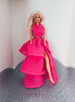 Różowa sukienka wieczorowa ubranko dla lalki - 2