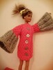 Sweterek dla lalki Barbie ubranko jak sukienka z włóczki - 2