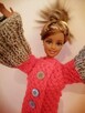 Sweterek dla lalki Barbie ubranko jak sukienka z włóczki - 4