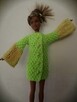 Sweterek dla lalki Barbie ubranko jak sukienka włóczka neon - 2