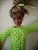 Sweterek dla lalki Barbie ubranko jak sukienka włóczka neon - 5