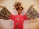 Sweterek dla lalki Barbie ubranko jak sukienka z włóczki - 1