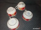4 filiżanki do kawy herbaty * porcelana PRL w kwiaty maki - 5
