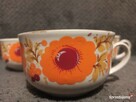 4 filiżanki do kawy herbaty * porcelana PRL w kwiaty maki - 4
