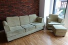 Komplet wypoczynkowy rozkładana kanapa fotel podnóżek krzesła - 1