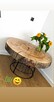 Stół plaster drewna jesion unikat DIY loft loftowy - 1