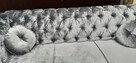 sofa chesterfield srebro glamour kryształki nogi chrom - 6