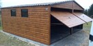 Garaż Blaszany Hala 7x5+3m Wiata Drewnopodobny RAL - 15