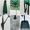 Duży parasol ogrodowy składany 3 m nowy zielony wysięgnik - 1