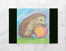 obrazek z jeżem, jeż plakat A4, zwierzęta obraz 21x30 cm - 2
