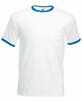 Koszulka, T-shirt RINGER biały/niebieski FRUIT of the LOOM - 1