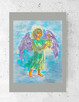 vintage plakat z aniołkiem, obrzek z aniołem stróżem - 2