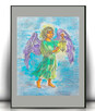 vintage plakat z aniołkiem, obrzek z aniołem stróżem - 1