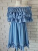 Sukienka hiszpanka niebieska, różowa szyfonowa - 4