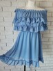 Sukienka hiszpanka niebieska, różowa szyfonowa - 5