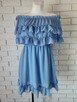 Sukienka hiszpanka niebieska, różowa szyfonowa - 7