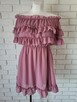 Sukienka hiszpanka niebieska, różowa szyfonowa - 6