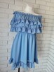 Sukienka hiszpanka niebieska, różowa szyfonowa - 3
