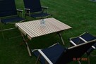 Składany stół Krzesło zestaw camping turystyczny buk drewno - 5