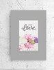 love plakat A4, pastelowy plakat z kwiatkami 21x30 - 2