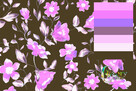 Tkanina z wydrukowanym wzorem: Painted flowers - series 8 - 3