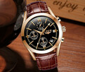 Klasyczny zegarek męski Lige złoty chronograf datownik 40mm - 4