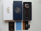 Klasyczny zegarek męski Lige złoty chronograf datownik 40mm - 7