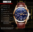 Klasyczny zegarek męski Lige złoty chronograf datownik 40mm - 5