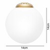 KINKIET ŚCIENNY SZKLANA KULA LOFT Lampa złota gold - 2