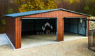 Garaż Blaszany 8X6M - 2X Brama Drewnopodobny Dwuspadowy Nb138 - 4