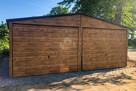 Garaż Blaszany 6x6m - 2x Brama Uchylna - drewnopodobny NB98 - 5