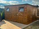 Schowek - Domek Ogrodowy 3,5x2m 2x Okno Ciemny Orzech NB107 - 3