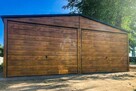 Garaż Blaszany 6x6m - 2x Brama Uchylna - drewnopodobny NB98 - 2