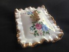Stara pokrywka szkatułka porcelana PRL róża - 9