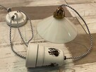 Stara lampa wisząca kuchenna z przeciwwagą porcelanową - 5