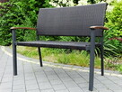 Ławka ogrodowa z technorattanu z oparciem lekka 109×54 cm st - 6