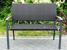 Ławka ogrodowa z technorattanu z oparciem lekka 109×54 cm st - 2