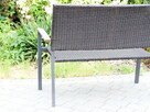 Ławka ogrodowa z technorattanu z oparciem lekka 109×54 cm st - 8